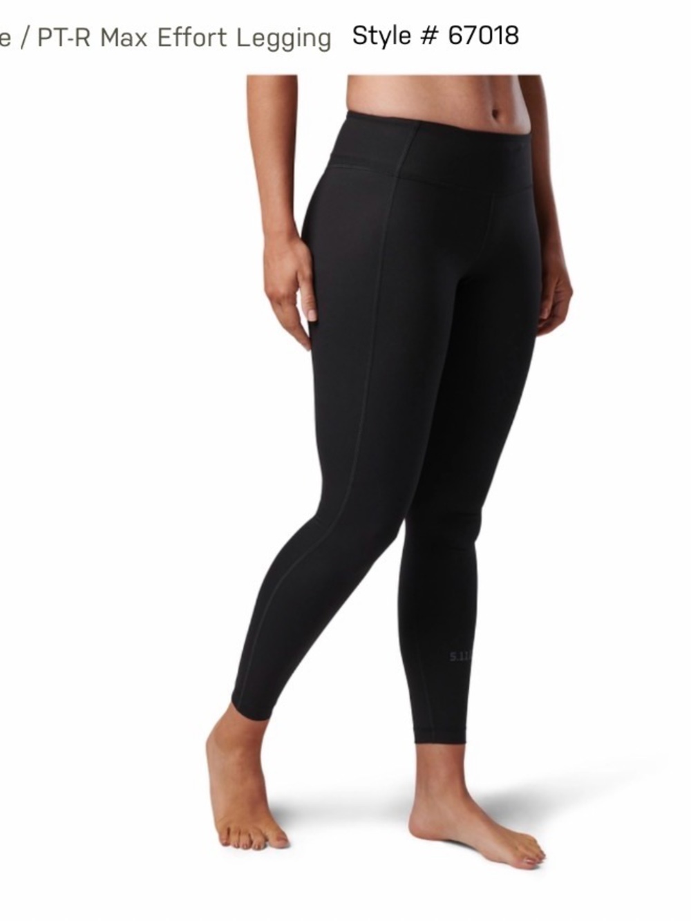 5.11 Tactical Black Women's PT-R Max Effort Legging